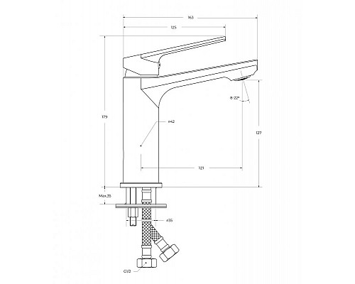 Смеситель для раковины без донного клапана CEZARES COMFORT-LS-01-W0