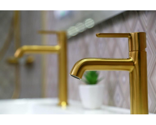 Смеситель для раковины без донного клапана CEZARES ECO-LC-BORO-W0 брашированное золото