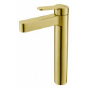 Смеситель для раковины без донного клапана нержавеющая сталь BelBagno DELTA DEL-LMC-BORO Брашированное золото Смеситель для раковины без донного клапана нержавеющая сталь BelBagno DELTA DEL-LMC-BORO Брашированное золото
