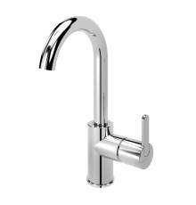 Смеситель для раковины однорычажный c тонкой ручкой без донного клапана CEZARES LEAF-LSM-A-01-W0