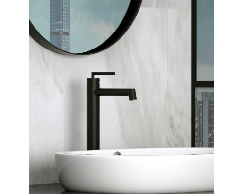 Смеситель для накладных раковин без донного клапана BelBagno ACQUA-LMC-NERO