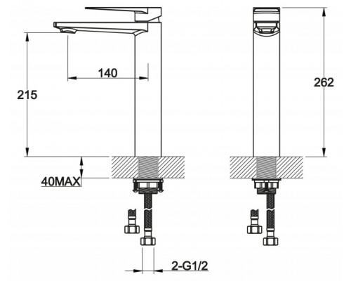 Смеситель для накладных раковин CARIN CAR-LMC-CRM