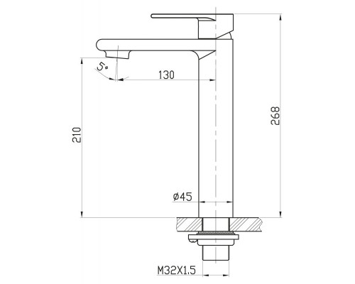 Смеситель для накладных раковин NOVA NOV-LMC-IN