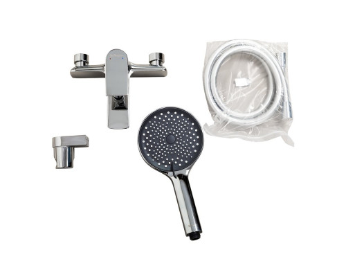 Смеситель для ванны и душа в комплекте с ручным душем, шлангом и держателем BelBagno MARINO-VASM-CRM