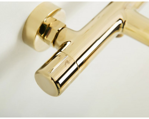 Смеситель для ванны и душа в комплекте с ручным душем, шлангом, держателем BelBagno UNO-VASM/DFS-ORO