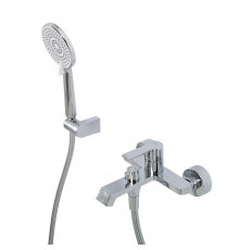 Смеситель для ванны и душа в комплекте с ручным душем, шлангом и держателем BelBagno AURORA-VASM-CRM