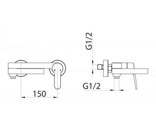 Смеситель для ванны с поворотным изливом, нержавеющая сталь BelBagno DELTA DEL-VASM-IN