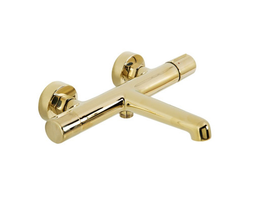 Смеситель для ванны и душа в комплекте с ручным душем, шлангом, держателем BelBagno UNO-VASM/DFS-ORO