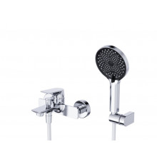 Смеситель для ванны и душа в комплекте с ручным душем, шлангом и держателем BelBagno MARINO-VASM-CRM