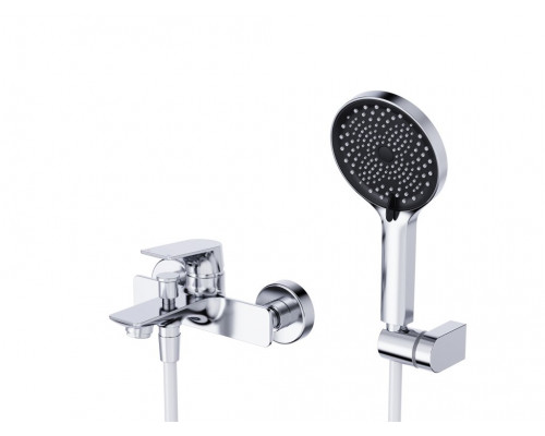 Смеситель для ванны и душа в комплекте с ручным душем, шлангом и держателем BelBagno MARINO-VASM-CRM