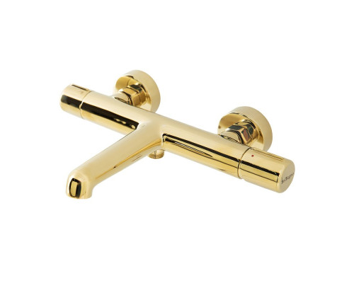 Смеситель для ванны и душа в комплекте с ручным душем, шлангом, держателем BelBagno UNO-VASM/DFS-ORO