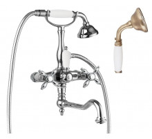 Смеситель для ванны с поворотным изливом с ручным душем, шлангом 150 см CEZARES NOSTALGIA-VDF-02-Bi
