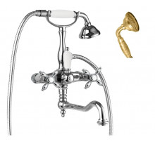 Смеситель для ванны с поворотным изливом с ручным душем, шлангом 150 см CEZARES NOSTALGIA-VDF-02-M