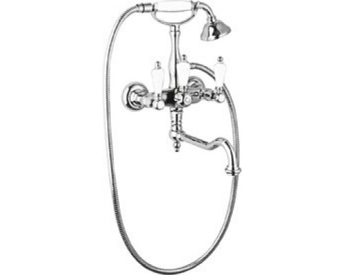 Смеситель на борт ванны с повортным изливом и ручным душем CEZARES FIRST-VDF-01-Bi