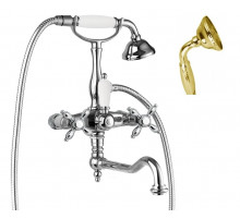Смеситель для ванны с поворотным изливом с ручным душем, шлангом 150см CEZARES NOSTALGIA-VDF-03/24-M