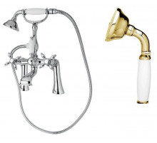 Смеситель на борт ванны с ручным душем, шлангом 150 см CEZARES NOSTALGIA-PBV-03/24-Bi