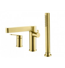 Смеситель на борт ванны с выдвижным ручным душем DELTA DEL-BVD3-BORO брашированное золото