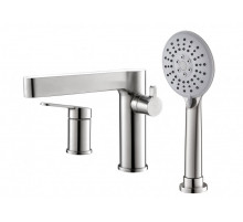 Смеситель на борт ванны с выдвижным ручным душем DELTA DEL-BVD3-IN сатин