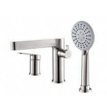 Смеситель на борт ванны с выдвижным ручным душем DELTA DEL-BVD3-IN сатин