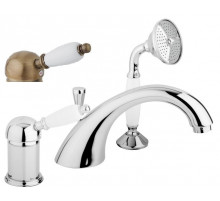 Смеситель на борт ванны с выдвижным душем и переключателем CEZARES ELITE-BVDM-02-Bi