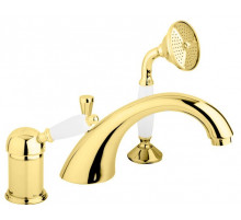 Смеситель на борт ванны с выдвижным душем и переключателем CEZARES ELITE-BVDM-03/24-Bi