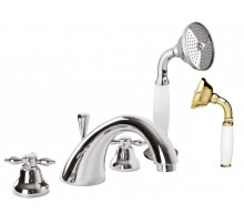 Смеситель на борт ванны с ручным выдвижным душем CEZARES NOSTALGIA-BVD-03/24-Bi