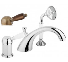 Смеситель на борт ванны с выдвижным душем и переключателем CEZARES ELITE-BVDM-02-Nc