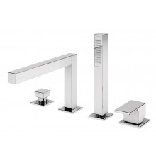 Смеситель на борт ванны с выдвижным душем и переключателем CEZARES PORTA-BVDM4-BIO