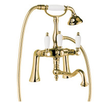 Смеситель на борт ванны с ручным душем с поворотным изливом CEZARES FIRST-PBV2-03/24-Bi