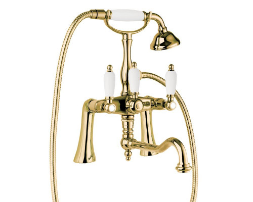 Смеситель на борт ванны с ручным душем с поворотным изливом CEZARES FIRST-PBV2-03/24-Bi