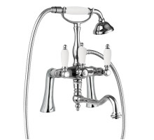 Смеситель на борт ванны с ручным душем с поворотным изливом CEZARES FIRST-PBV2-01-Bi