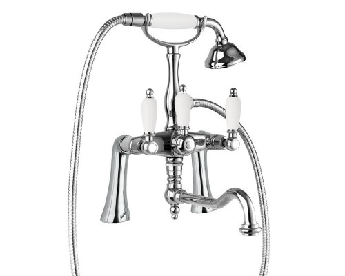 Смеситель на борт ванны с ручным душем с поворотным изливом CEZARES FIRST-PBV2-01-Bi