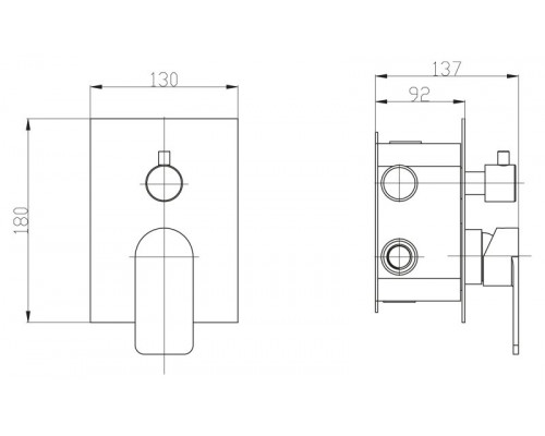 Встраиваемый смеситель для душа  NOVA NOV-SDM-IN