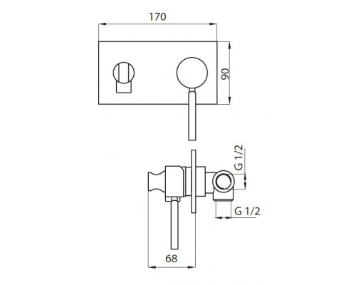 Смеситель с гигиеническим душем однорычажный Cezares APHRODITE-DIF-01-Bi