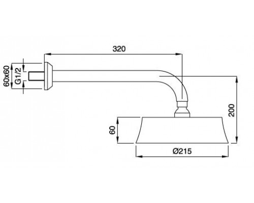 Излив для душа 30 см с верхним душем Cezares CZR-TDD1-01