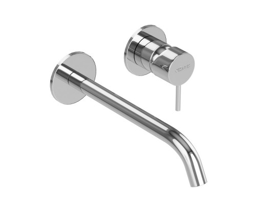 Смеситель для раковины встраиваемый однорычажный с тонкой ручкой, на два отверстия CEZARES LEAF-BLI2-L-01-W0