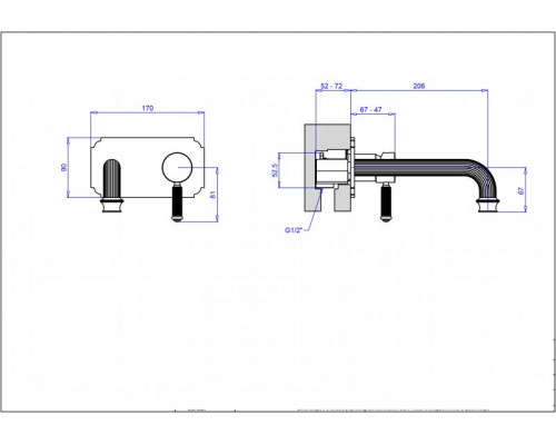 Встраиваемый смеситель на раковину Cezares APHRODITE-BLSM2-02-Bi