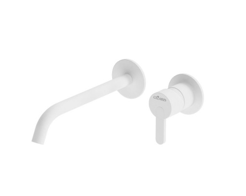 Смеситель для раковины встраиваемый CEZARES LEAF-BLI2-BIO белый матовый