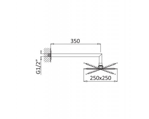 Верхний душ круглый диаметр 25 см CEZARES CZR-B-TDD-25-01