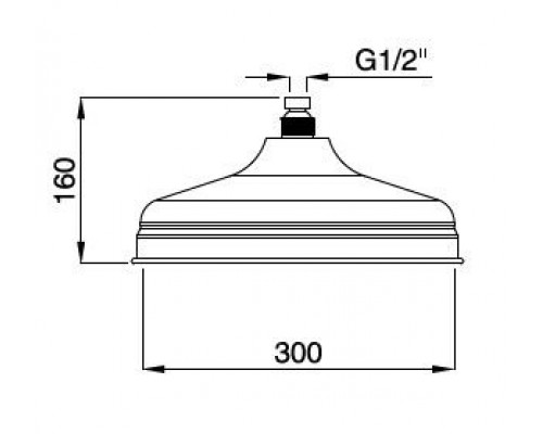 Верхний душ, диаметр 30 см CEZARES CZR-U-SP8-30-01