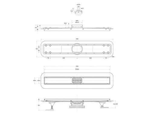 Душевой лоток BELBAGNO LUCE 60 см BB-LD-LUCE-60-BIANCO белый матовый