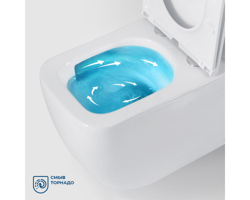 Унитаз-компакт безободковый с сиденьем и смывом TORNADO BelBagno LUCE-TOR BB2197CP-TOR/SC/BB2197T