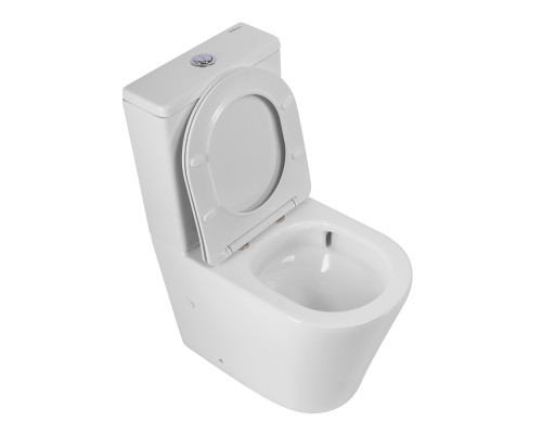 Унитаз-компакт безободковый с сиденьем и смывом TORNADO BelBagno FLAY-R BB2149CP-TOR/SC + BB2149T