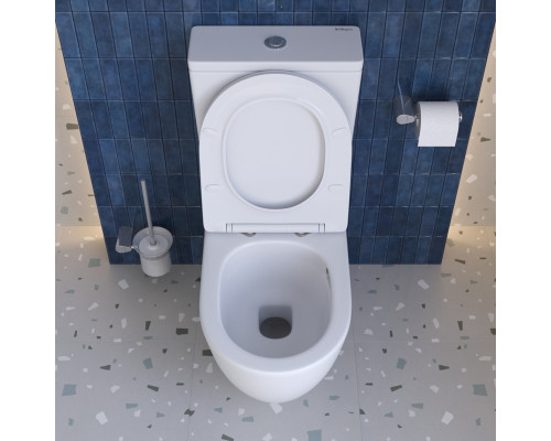 Унитаз-компакт безободковый с сиденьем и смывом TORNADO BelBagno SFERA-TOR BB2141CP-TOR/SC+BB2141T