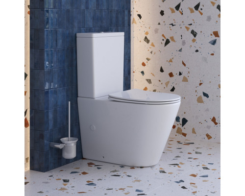 Унитаз-компакт безободковый с сиденьем и смывом TORNADO BelBagno FLAY-R BB2149CP-TOR/SC + BB2149T