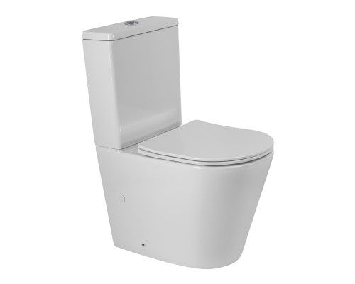 Унитаз-компакт безободковый с сиденьем и смывом TORNADO BelBagno FLAY-R BB2149CP-TOR/SC + BB2149T