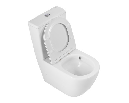 Унитаз-компакт безободковый с сиденьем и смывом TORNADO BelBagno SFERA-TOR BB2141CP-TOR/SC+BB2141T