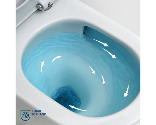 Унитаз-компакт безободковый с сиденьем и смывом TORNADO BelBagno FLAY-R BB2149CP-TOR/SC + BB2149T