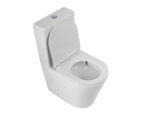Унитаз-компакт безободковый с сиденьем и смывом TORNADO BelBagno FLAY-R BB2149CP-TOR/SC + BB2149T