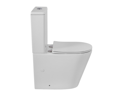 Унитаз-компакт безободковый с сиденьем и смывом TORNADO BelBagno FLAY-R BB2149CP-TOR/SC + BB2149T